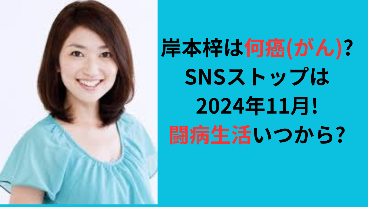 岸本梓は何癌(がん)?昨年11月でSNSストップ!闘病生活いつから?